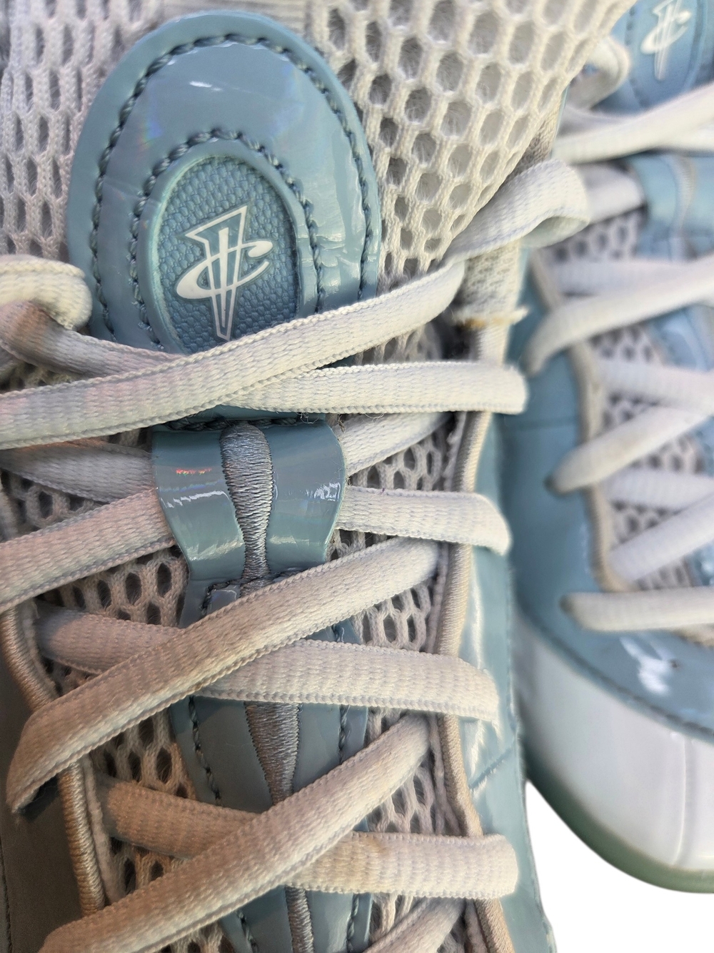 Nike Foamposite Light Blue and White High-Top Sneakers - Picture 13 of 13